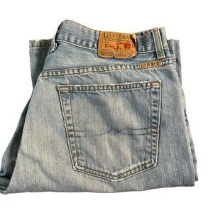 VTG 90s Lucky Brand Dungarees Holster Block‎ Jeans Mens 36x34 Made in USA